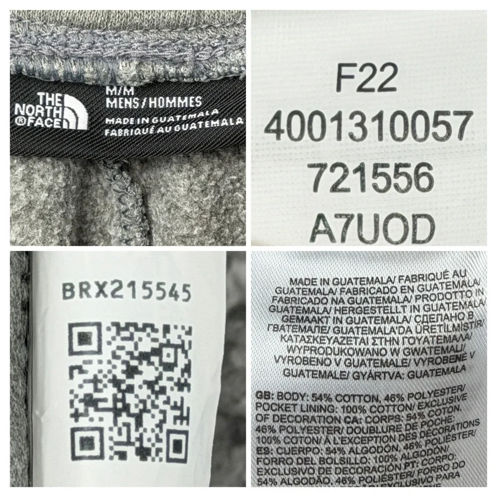 The North Face Grey Jogger Sweatpants Men's Size M W30 L28 Logo Elastic Waist‎